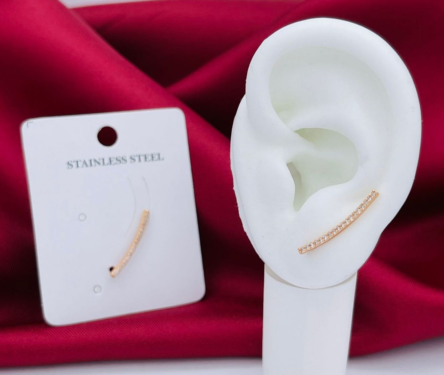 EARCUFF DELGADO PALOROSADO CON PIEDRA BL